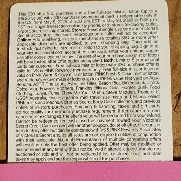 NEW Victoria's Secret VSX Blush PINK Tote Bag & $20 off $50 + FREE Mist / Lotion - Picture 9 of 9